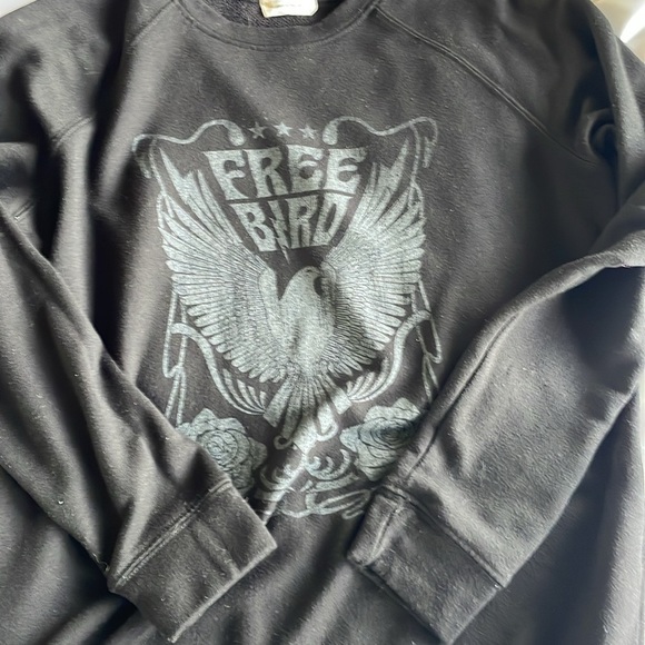 Altar’d State Free Bird Eagle Black Vintage Graphic Oversized Sweatshirt Size L - Picture 8 of 9